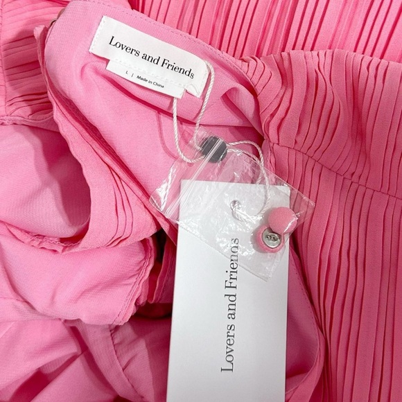 LOVERS + FRIENDS Bernice Pleated Mini Dress, Candy Pink, Large - Picture 12 of 13